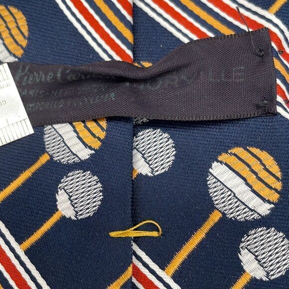 Pierre Cardin Morville Silk Ties Wide For Mens Blue Orange Golf‎ Print Paris - Picture 3 of 7
